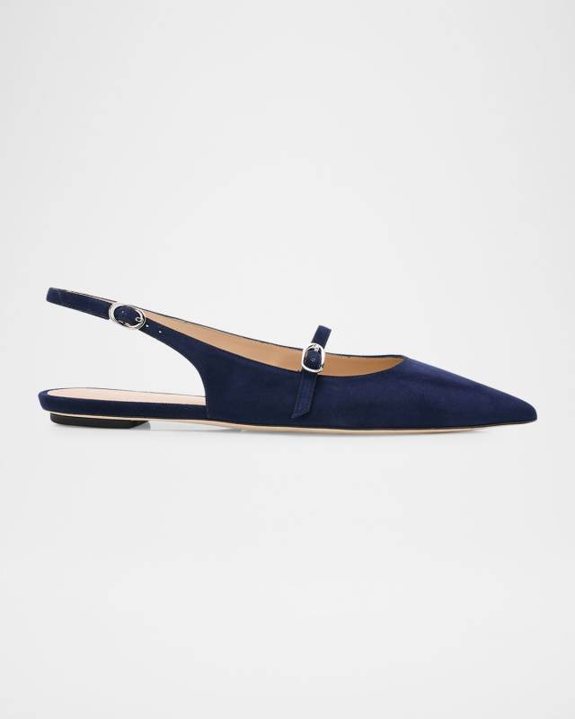 Emilia Suede Mary Jane Slingback Ballerina Flats